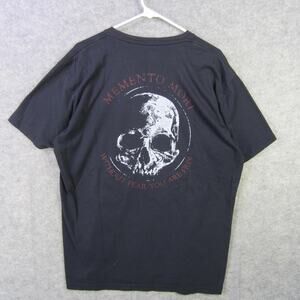 Memento Mori Shirt Mens Extra Large Black Skull Graphic Back Print BC Quote Tee